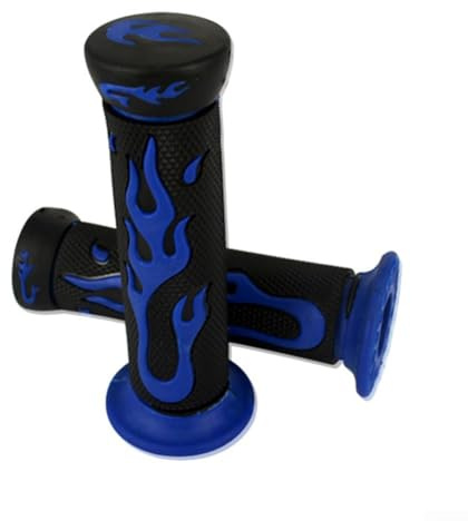 Shophubio Manopole per moto da 22 mm, in gomma morbida, antiscivolo, colore: blu/nero