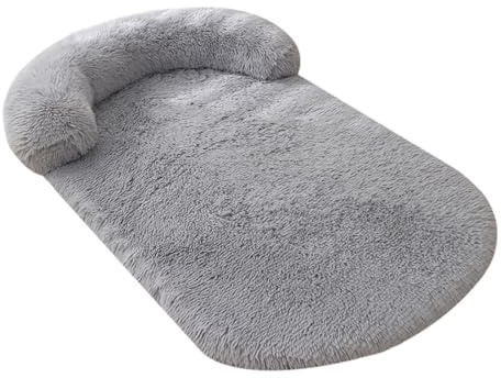 Tnfeeon Ortopedisk Hundsäng Löstagbar Tvättbar Husdjurssäng med 4,3 Tums Bolster Halkfri Botten 1,6 Tum Stödjande Skummadrass för Hundar Plysch Låda Säng för (M: 80x60cm / 31,50x23,62in)
