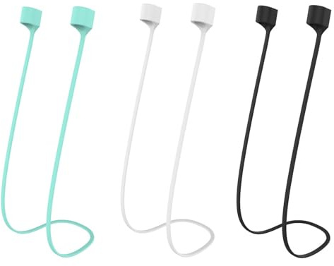 SWYZOR 3 Pcs Sangles Anti-Perte pour AirPods Pro 1/2 und AirPods 1/2/3/4, Sangle Magnétiques d'Écouteur Silicone Souple Cordon Anti Perte, Accessoires AirPods Straps en Silicone Souple (Multicolore)