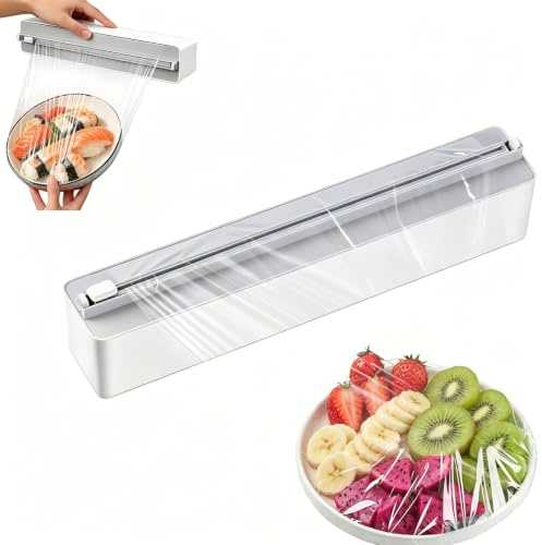 Derouleur Film Alimentaire Magnétique Distributeur Papier Aluminium | Derouleur Film Alimentaire Convient Pour le Film Plastique/Papier Aluminium/Papier Cuisson Jusqu'À 30 cm de Diamètre