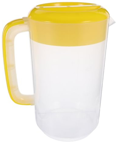 BUTIFULSIC Brocca d Acqua in Plastica Trasparente da 4000ml con Coperchio e Scala Graduata, Contenitore per Acqua Fredda in Pp, per Uso Domestico e Caffetteria