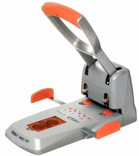 Rapid 23000600 Superlocher HDC150, Grauguss, 150 Blatt, silber/orange
