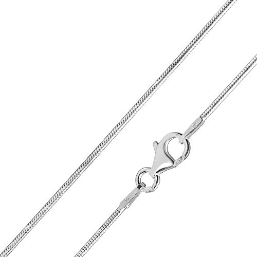 MATERIA by Matthias Wagner Damen Schlangenkette Silber 925 rhodiniert 1,7mm flach Silberkette Halskette K18