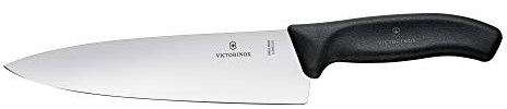 Victorinox Swiss Classic, Profi Tranchiermesser, Extra Scharfe Klinge, gerader Schliff, 20 cm, Kunststoffgriff, Rostfreier Stahl, schwarz
