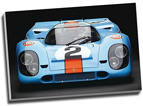 Kunstdruck auf Leinwand „Porsche 917 Gulf Le Mans“, Wandkunst, großes A1-Format, 76,2 x 50,8 cm