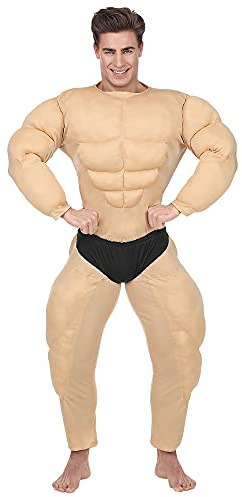 W WIDMANN MILANO Party Fashion - Kostüm Bodybuilder | Muskeloverall mit Slip für Karneval, Mottoparty und Sportler Kostüme