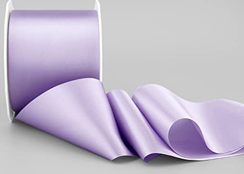 finemark 25 m x 72 mm Satinband Sophie Flieder Lavendel (024) Satin Tischband Schleifenband ohne Draht breites weiches Band Tischdekoration Tisch Deko Geschenkband mit einseitigem Glanz