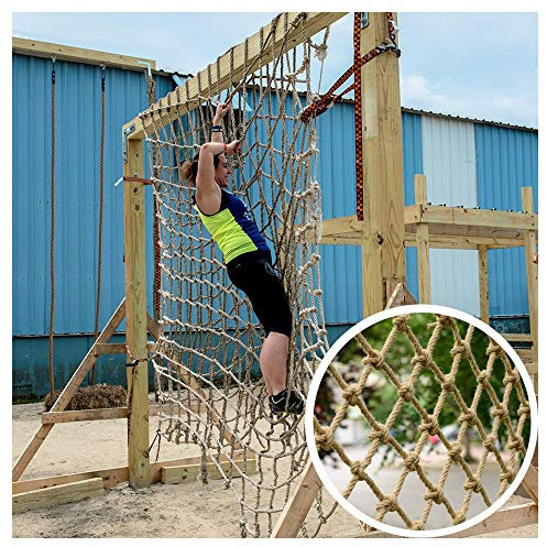 Spielplatz-Kletternetz, Outdoor-Kletternetz Für Kinder, Frachtnetz Hanfseile Sicherheit Und Umweltfreundliche Verschleißfest, Ø 16 Mm,20cm,4 * 3M(13 * 10ft)