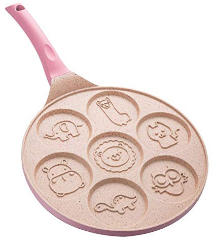 Tubayia Non-Stick Crepe Pancake Frying Pan Animal Shape Omelette Pan Fried Egg Pan (Pink)
