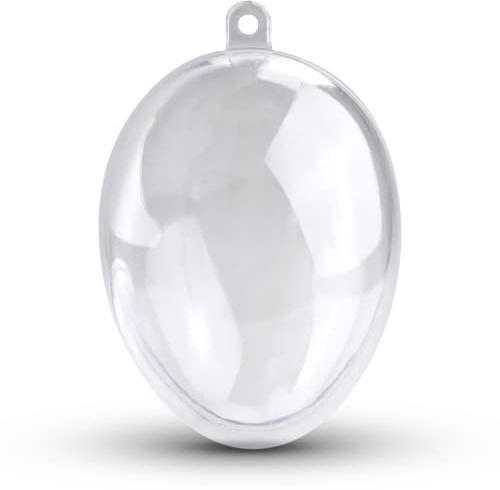 Netuno 5 Uova di plastica 10 cm Diametro 7 cm Uovo in Acrilico Trasparente Pasqua addobbi pasquali per casa Uova finte da riempiere in plexiglass apribile da Decorare