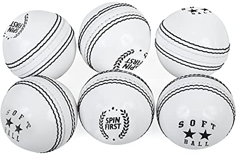 ADS SPORTS Mjuka cricketbollar för träning och utmärkt träning och färdigheter cricketbollar för alla åldrar spelare (vit)