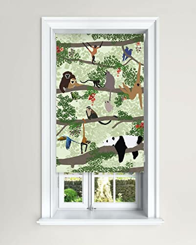 Lister Cartwright Asian Rainforest Animal Blackout Roller Blind Child Safety Cut To Size Fitting (90 cm Width x 140 cm Drop)