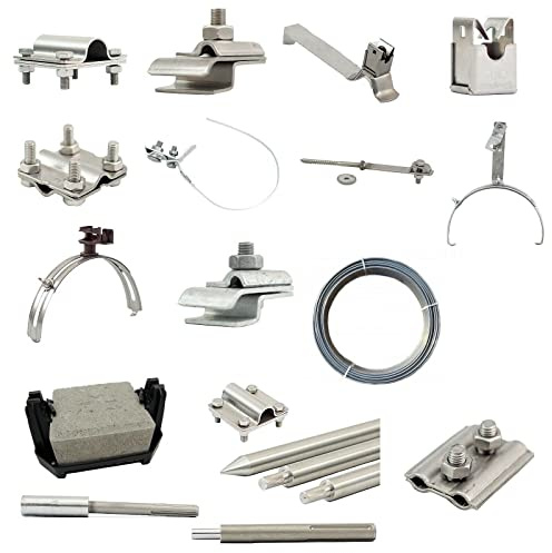 Blitzschutz Blitzableiter Zubehör Leitungshalter Runddraht Klemme Halter usw. (Blitzschutz Paralellverbinder Edelstahl f. Runddraht 8-10mm)