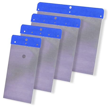 Farbklecks24 Japanspachtel Satz Federbandstahl 4-teilig blau