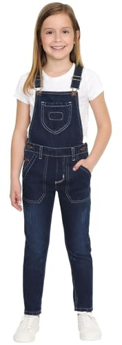 A2Z 4 Kids Girls Denim Dungaree Ripped Jeans Full Length Overall All in One Fashion Pinafore Jumpsuit Playsuits Age 5-13 Years