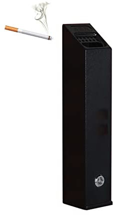 Cenicero para Exteriores, Cenicero para Fumar, Cenicero de Acero Sólido Resistente a los Arañazos, con recubrimiento en Polvo en Negro, Cenicero Montado en la pared Cilindro para Exteriores 602