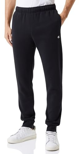 Champion Legacy Basics - Powerblend Fleece Rib Cuff Pantaloni da Tuta, Nero, M Uomo FW23