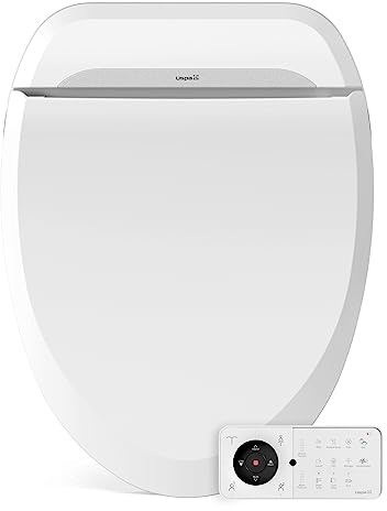 Bio Bidet USPA PRO Elongated Bidet Toilet Seat, Adjustable Warm Water, White