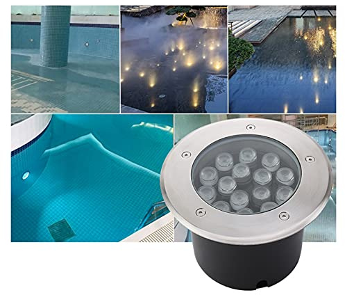 WZYJLyds Unterwassereinbaulicht Wasserspiel-Lichter IP68 Wasserdicht Edelstahlmaterial 12V Poollampe für Draußen, Schwimmbad, Brunnen(Blau,5W)