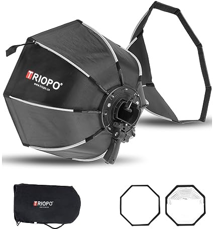 Triopo Softbox 90 cm Octogone Parapluie Photographie Softbox pour Godox V860II V860III V850II V850III TT600 TT685 TT685II YN560 III IV JY-680A, etc. Flash Speedlite Soft Box (KS2-90)