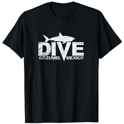 Tauchen Taucher Tauchen Cozumel Mexiko Tauchen Hai Grunge T-Shirt