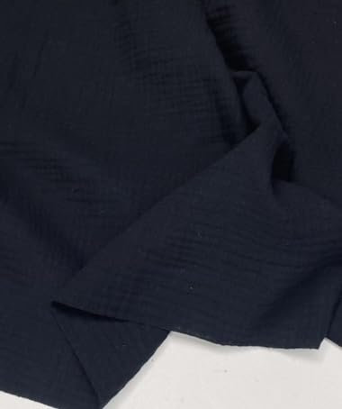Double Gaze Musselin 100% Baumwolle Stoff Vorhänge Feiner Käse Baby Tuch Leinen Optik Event Hochzeit Textil – 140 cm breit (schwarz)