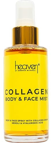 Heaven Collagen Body & Face Mist Spray - Face, Body Spritz, Skin Firmer & Make-up Setting Spray with Marine Collagen, Hyaluronic Acid, Neroli, Vitamin C, Vitamin E -Tightens & Firms Skin - 100ml