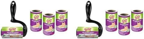 Scotch Brite Large surface Extra Sticky Hair Roller + Scotch-Brite Pet Extra Sticky Hair Roller Refill 4 pieces in pack (Pack of 2)