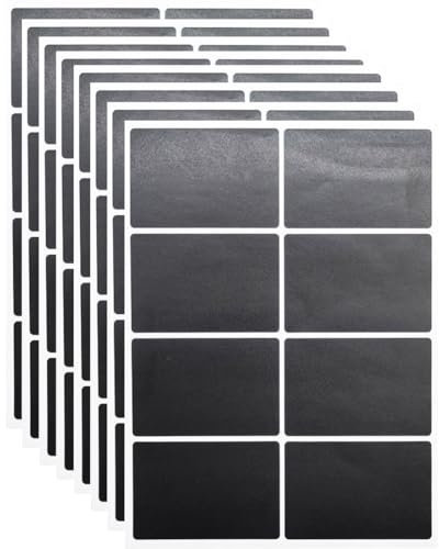 ZAMXHUG 64pcs Schwarz Rechteckig Etiketten Selbstklebend Groß Lager Klebeetiketten Wasserdicht Aufkleber für Marmelade Beschriften Adressetiketten(40 x 60 mm)