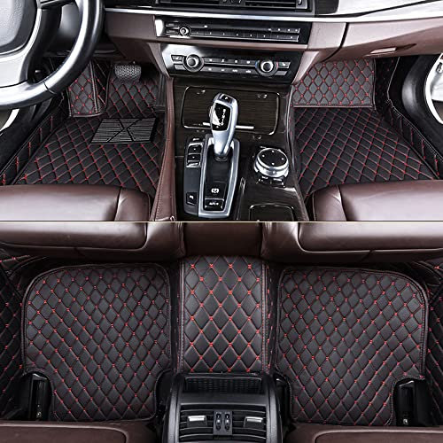 pour Acura RDX 2010-2018 Tapis de Sol de Voiture en Cuir Artificiel empêchez la Boue Le Sable la Graisse,Black 3-5 Seats