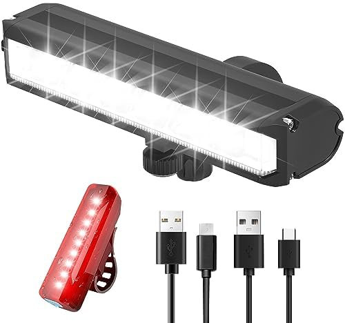 Victoper Bike Lights, Front and Back, 10000 Lumen 6 LED Super Bright, IPX5 Waterproof, USB Rechargeable, Mountain Road Cycling