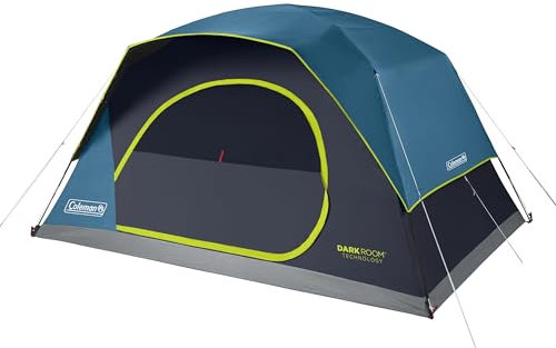 Coleman Skydome Dark Room Tent - 4/6/8/10 Person Family Camping Shelter Blocks 90% of Sunlight, Sets Up in 5 Minutes, Weatherproof With 20% More Headroom