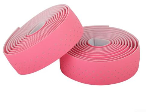 2 Rollen Lenkerband für Fahrrad, Rennrad, Sport, Kork, PU-Leder, perforiert, Rosa