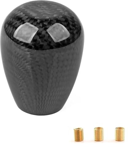 Schalthebel Abdeckung Für JDM Style Universal Oval/Sphere Carbon Fiber Manual Gear Shift Knob Mit 3 Adaptern Für Die Meisten Autodekorationen(Tw-ed)