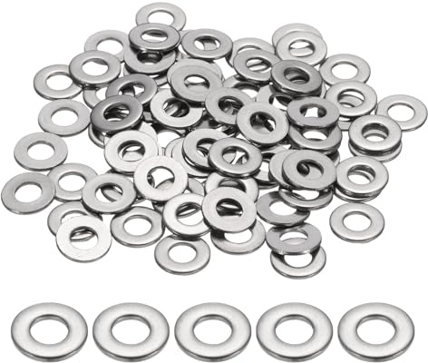 sourcing map M4 Unterlegscheiben für Schrauben, 120 Stück, 304 Edelstahl, 4 mm Innendurchmesser x 10 mm Außendurchmesser x 1 mm dick, für Schrauben, Fabrikreparatur, Küchen, Geschäfte und Bau im