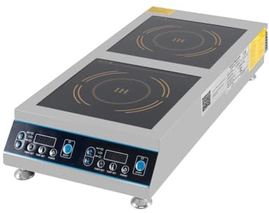 Ristoattrezzature - Piastra ad induzione doppia 35x77x14,5h cm 7 Kw