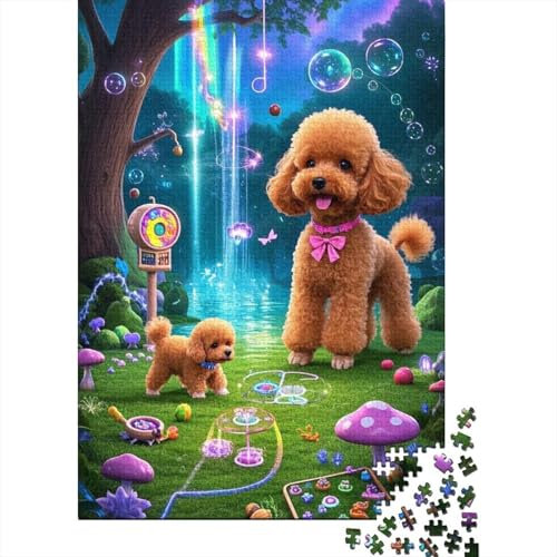 Teacup Poodle Jigsaw Puzzles Puzzle for Adults Kids. 1000 Piece Whimsical Challenge Toy Educational Game Home Decoration for Adults& Kids Age 14 Years Up 1000pcs (75x50cm)