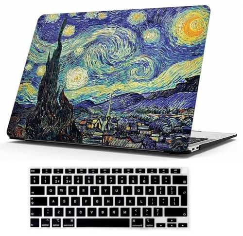 MOKASE Hülle Kompatibel mit MacBook Air 13 Zoll 2021 2020 2019 2018, M1 A2337 A2179 A1932 mit Touch ID, Plastik Hart Schale Fall & Tastatur Abdeckung für MacBook Air 13,3 Zoll, Starry Night
