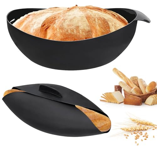 WOUYTPE 2 Stück 3 in 1 Silikon Brotform, Brotbackform Oval, Brotbackform Silikon, Klappbares Design, Geeignet zum Backen von Brot, Kuchen und Anderen Süßen Leckereien, Zu Weihnachten