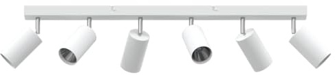 vidaXL Foco de techo con focos Blanco 73 x 6 x 16 cm Metal | Tiene 6 luces ajustables para que las uses como quieras, Diseñado para ahorrar energía sin perder brillo,