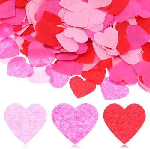 MBAIYO 10000 Stück Herze Konfetti, 3 Farben Konfetti Hochzeit Partydeko Seidenpapier Papier für Geburtstag Hochzeit Jahrestage Geschenk Boxen Luftballons