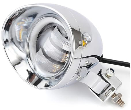 Spotlight Per Cruiser Per Chopper Per Cafe Per Racer Per Faro Anteriore Per Motocicletta Cromato Da 4'' 25W Lampada Fendinebbia A LED Retrò