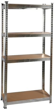 Garage Shelving Units,4 Tier Shelving Unit Garage Shelves Storage Shelf Heavy Duty Shed Storage Racking Shelf Metal Boltless for Warehouse Workshop Office (90X45X180cm)