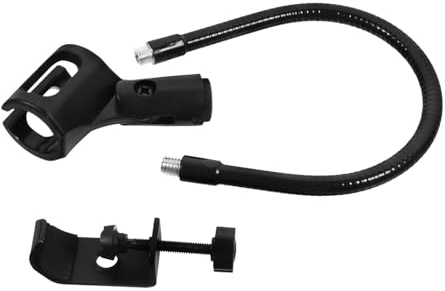 TOYANDONA Gooseneck Microphone Arm Stand with Flexible Hose Universal Desk Mic Holder Adjustable Microphone Mount for Singing and Recording Use