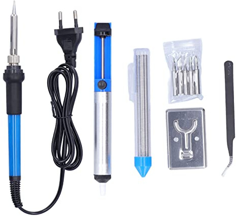 Kit saldatore professionale a temperatura regolabile 60 W con 5 punte Strumenti di saldatura a filo per riparazioni elettroniche Artigianato fai-te e creazione di gioielli