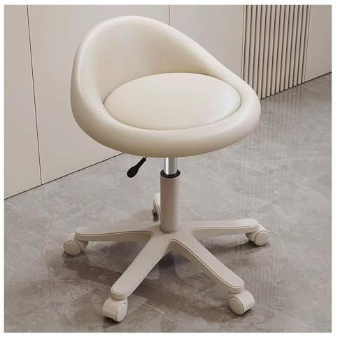 FXLUHAY Sattelhocker, höhenverstellbarer Salonhocker mit Rückenlehne, Rollstuhl for Friseure, Büro, Bequeme Theke(C)