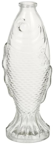Housoutil Jarra con forma de pez de cristal transparente decorativa con forma de pez para flores, hecho a mano, duradero, accesorio para el hogar