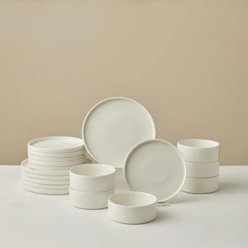 Karaca Salvare Diamond Bone China Tafelservice, 18-teilig, für 6 Personen, Weiß, elegantes Design