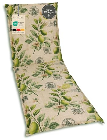 GO-DE Textil Bequeme und attraktive Polsterauflagen für Gartenliegen (Einzelset, Lemon Sand, Liegenauflage)