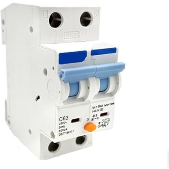 Disjoncteur différentiel 2 pôles 63A RCBO HGB3L-63 Protection contre les surcharges 63A DZ47(2P,16A)